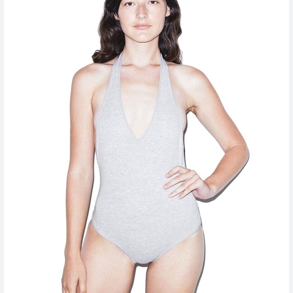 American Apparel Charcoal Halter Bodysuit
